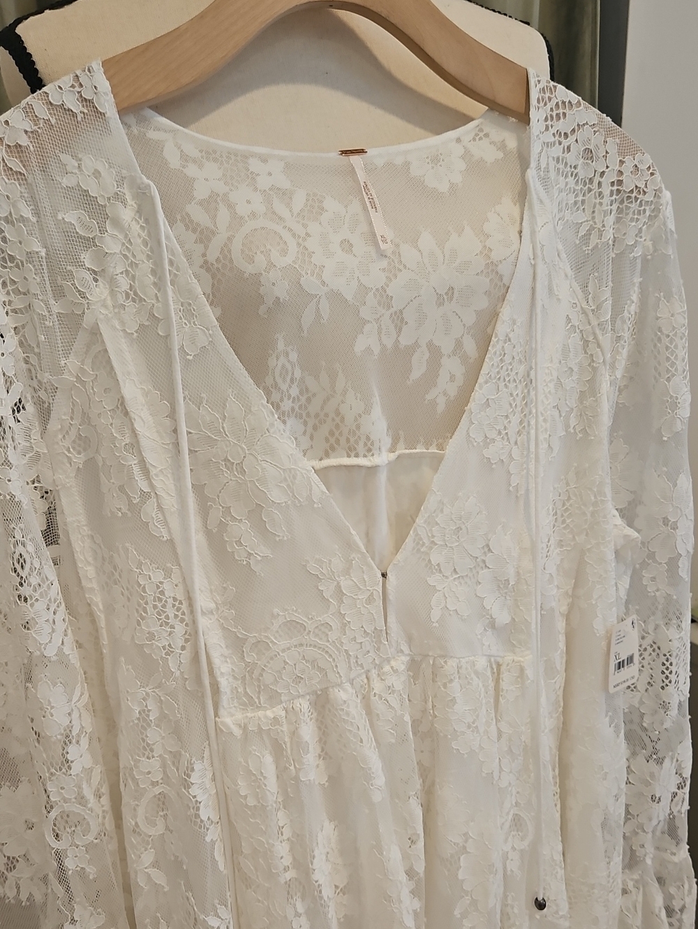 Free People Aurelia Lace V-Neck Mini Dress - Picture 2 of 13